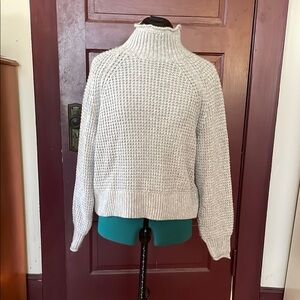 Cozy White & GrayTurtleneck Sweater